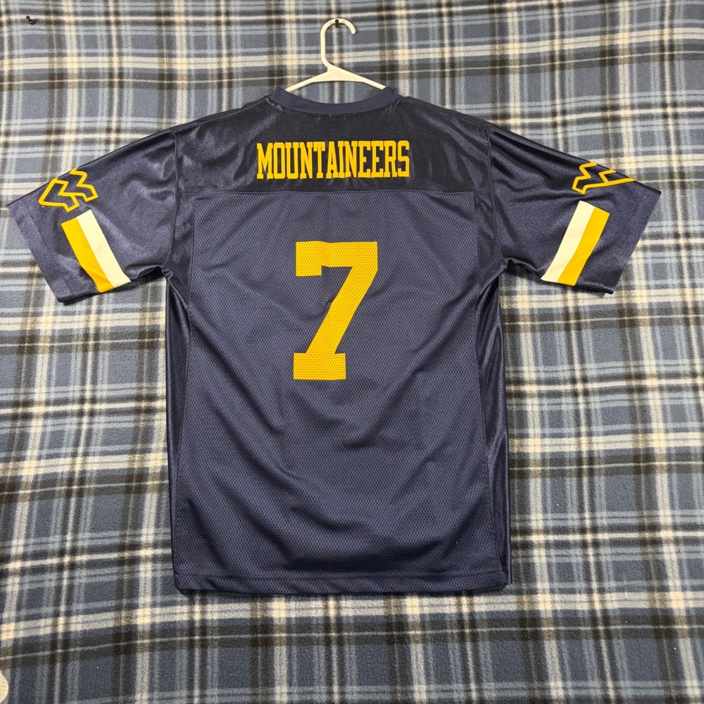 Pro Edge West Virginia Mountaineers Football Jersey Navy Blue Mens Medium #7 WVU